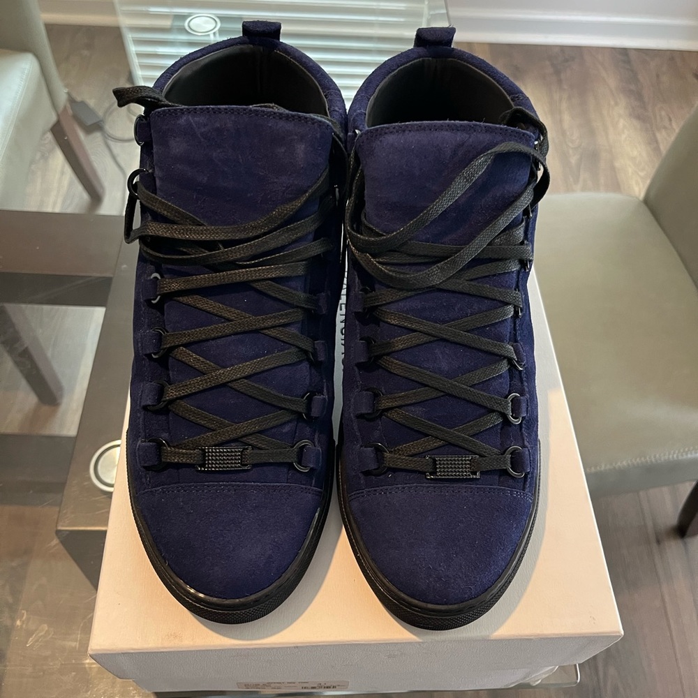 Balenciaga blue suede hightop sneakers size 41